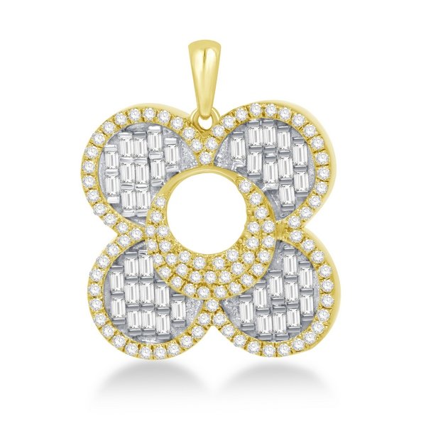 10K 0.51CT D-PENDANT SBAG/RDS "FOUR LEAF FLOWER"
